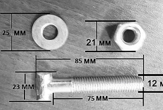 Болт Т-образный М12*85 для хомутов